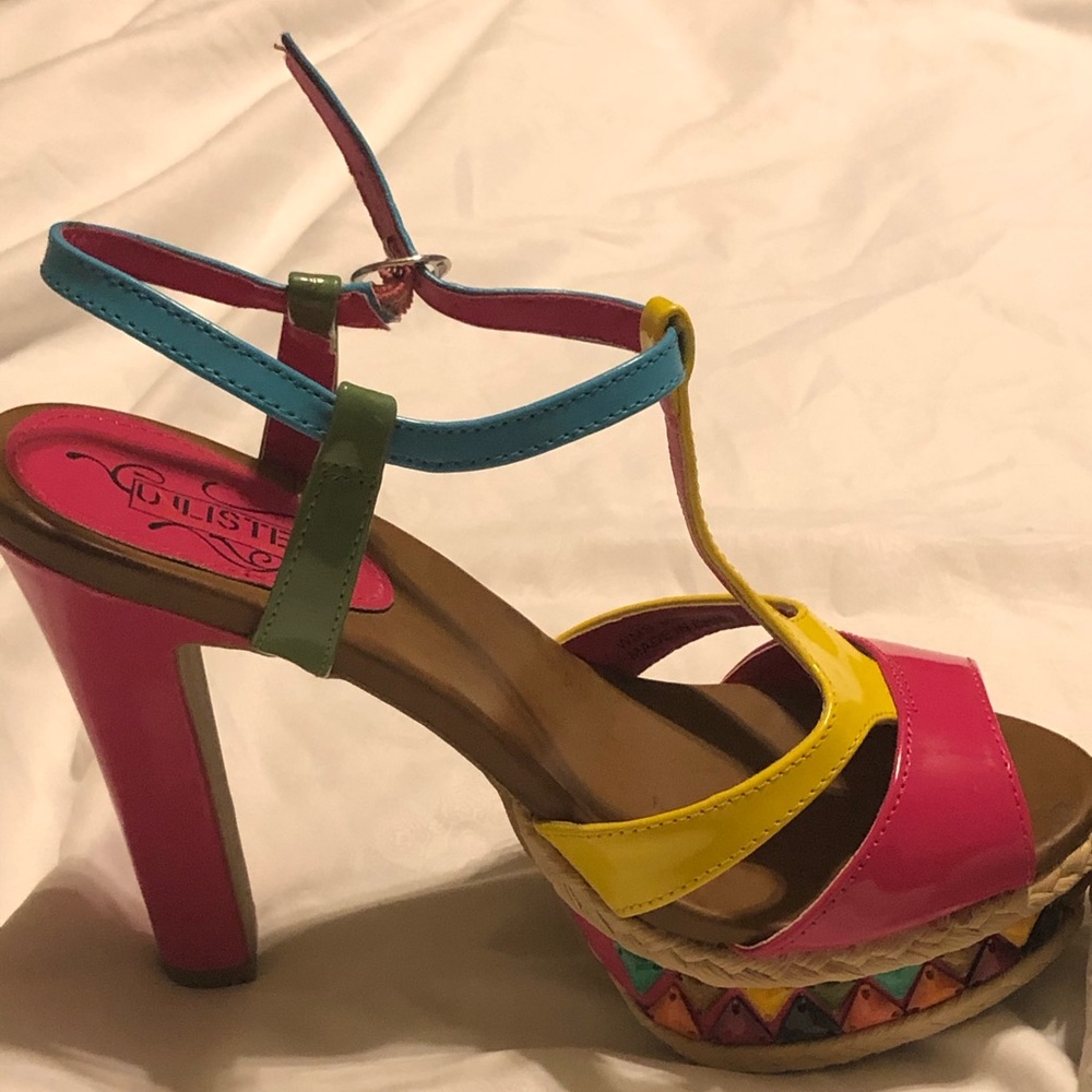 Heels multi color size 9